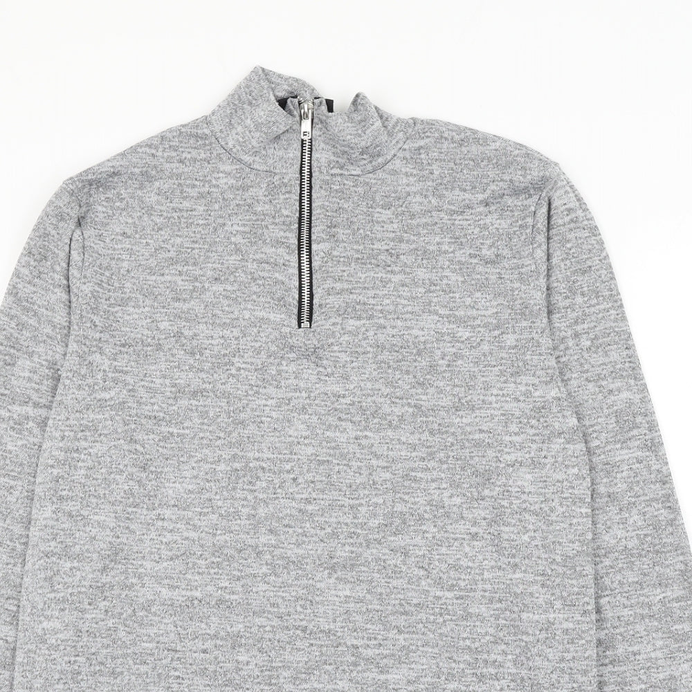 BoohooMAN Mens Grey Polyester Pullover Sweatshirt Size S