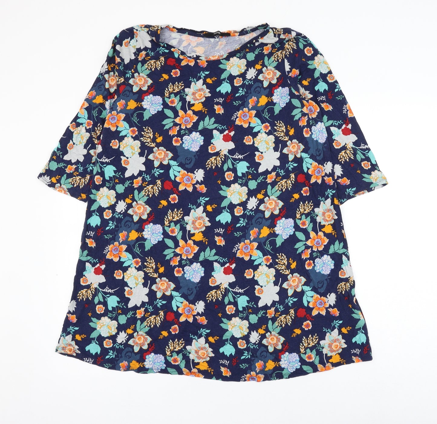 George Womens Multicoloured Floral Viscose Basic Blouse Size 16 Round Neck