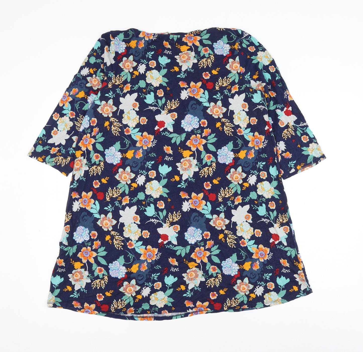 George Womens Multicoloured Floral Viscose Basic Blouse Size 16 Round Neck