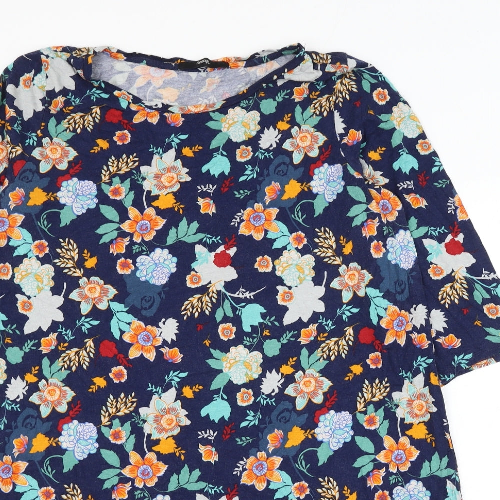 George Womens Multicoloured Floral Viscose Basic Blouse Size 16 Round Neck