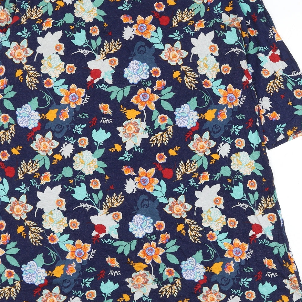 George Womens Multicoloured Floral Viscose Basic Blouse Size 16 Round Neck
