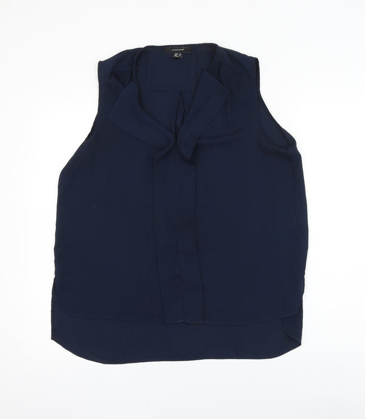 Atmosphere Womens Blue Polyester Basic Blouse Size 16 V-Neck