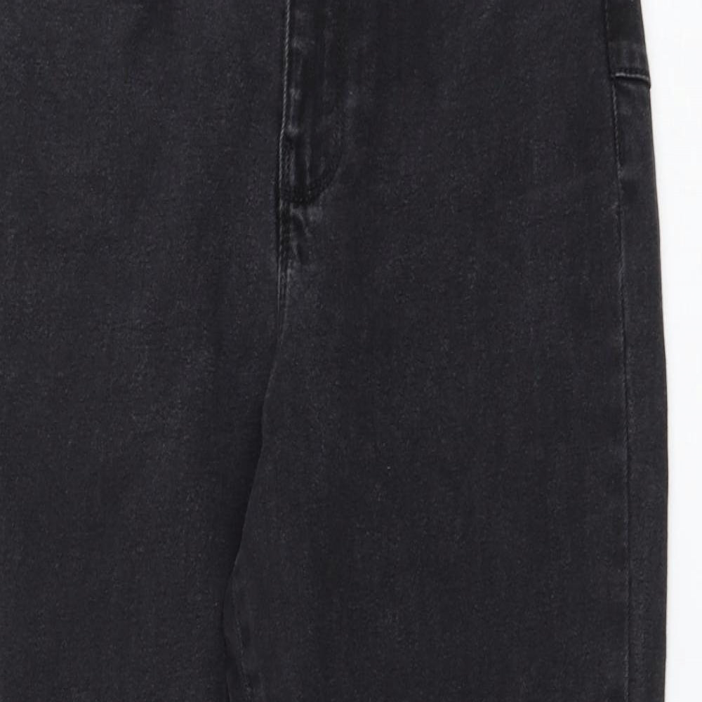 New Look Womens Black Cotton Mom Jeans Size 10 L26 in Regular Zip
