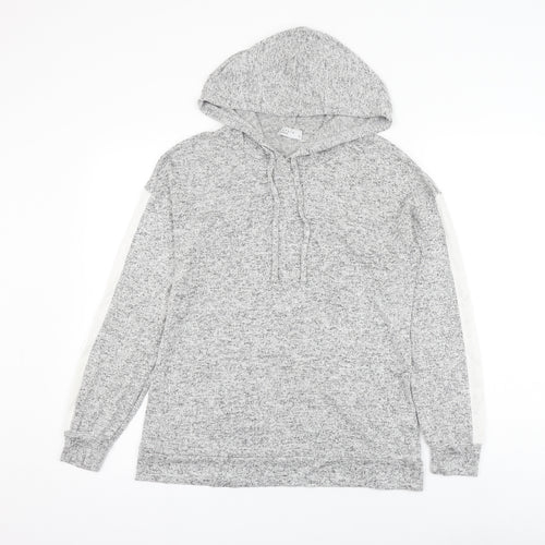 Papaya Womens Grey Viscose Pullover Hoodie Size 10 Pullover