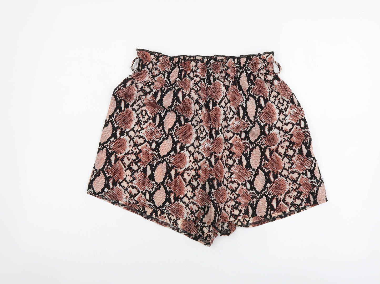 SheIn Womens Pink Animal Print Polyester Compression Shorts Size M L3 in Regular - Snake pattern