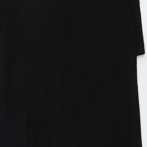 H&M Womens Black Viscose T-Shirt Dress Size S Round Neck Zip