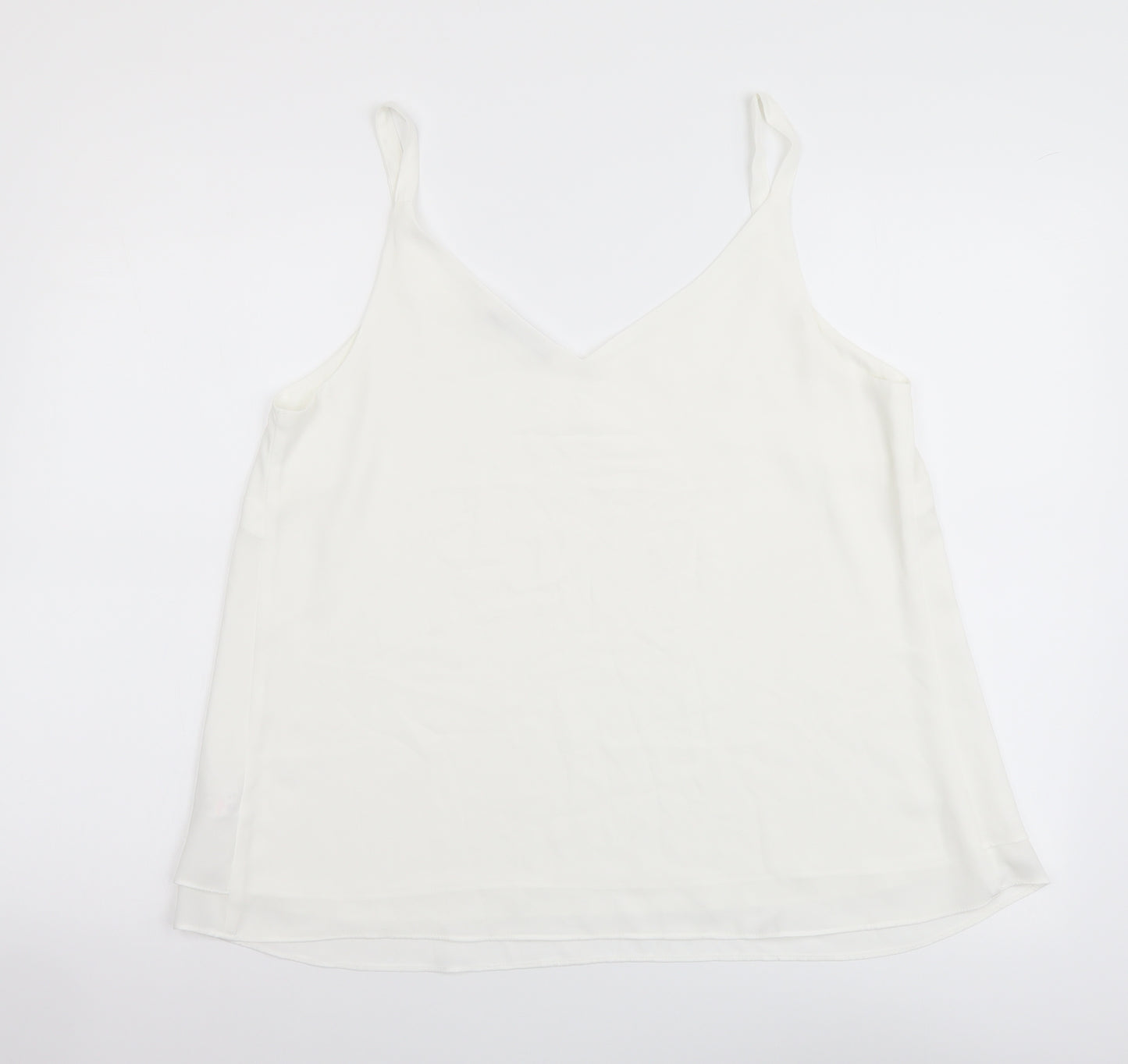 George Womens White Polyester Camisole Tank Size 12 V-Neck