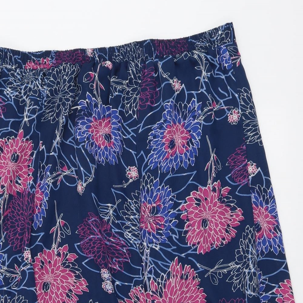 Honor Millburn Womens Multicoloured Floral Polyester A-Line Skirt Size 16