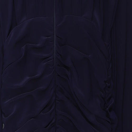 AX Paris Womens Blue Polyester Bodycon Size 10 V-Neck Zip