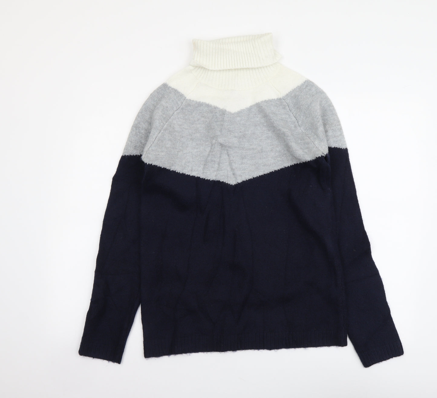 Falmer Heritage Womens Blue Roll Neck Polyester Pullover Jumper Size 10