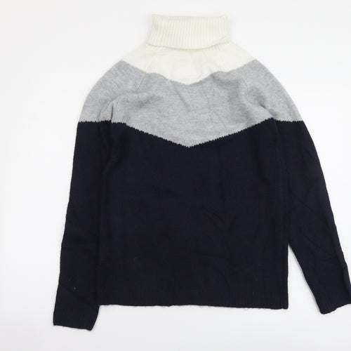 Falmer Heritage Womens Blue Roll Neck Polyester Pullover Jumper Size 10