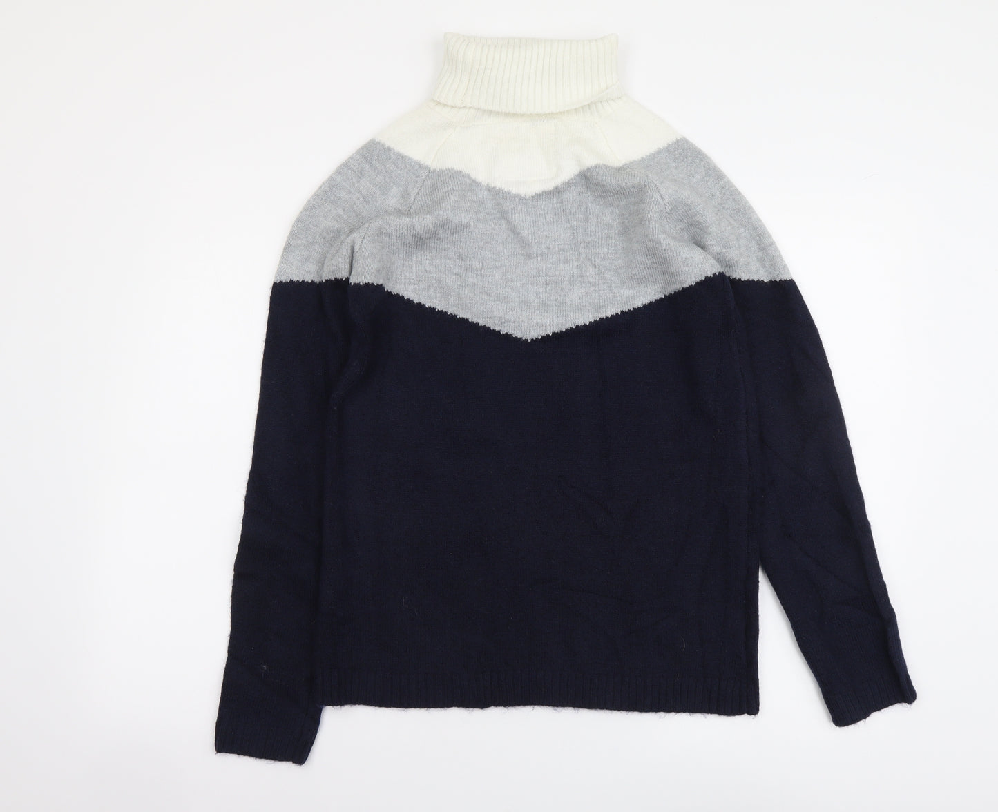 Falmer Heritage Womens Blue Roll Neck Polyester Pullover Jumper Size 10