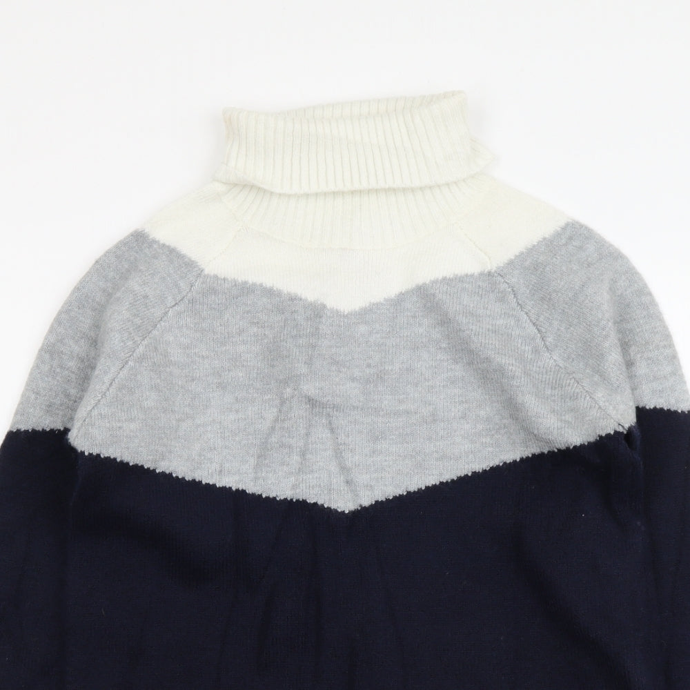 Falmer Heritage Womens Blue Roll Neck Polyester Pullover Jumper Size 10