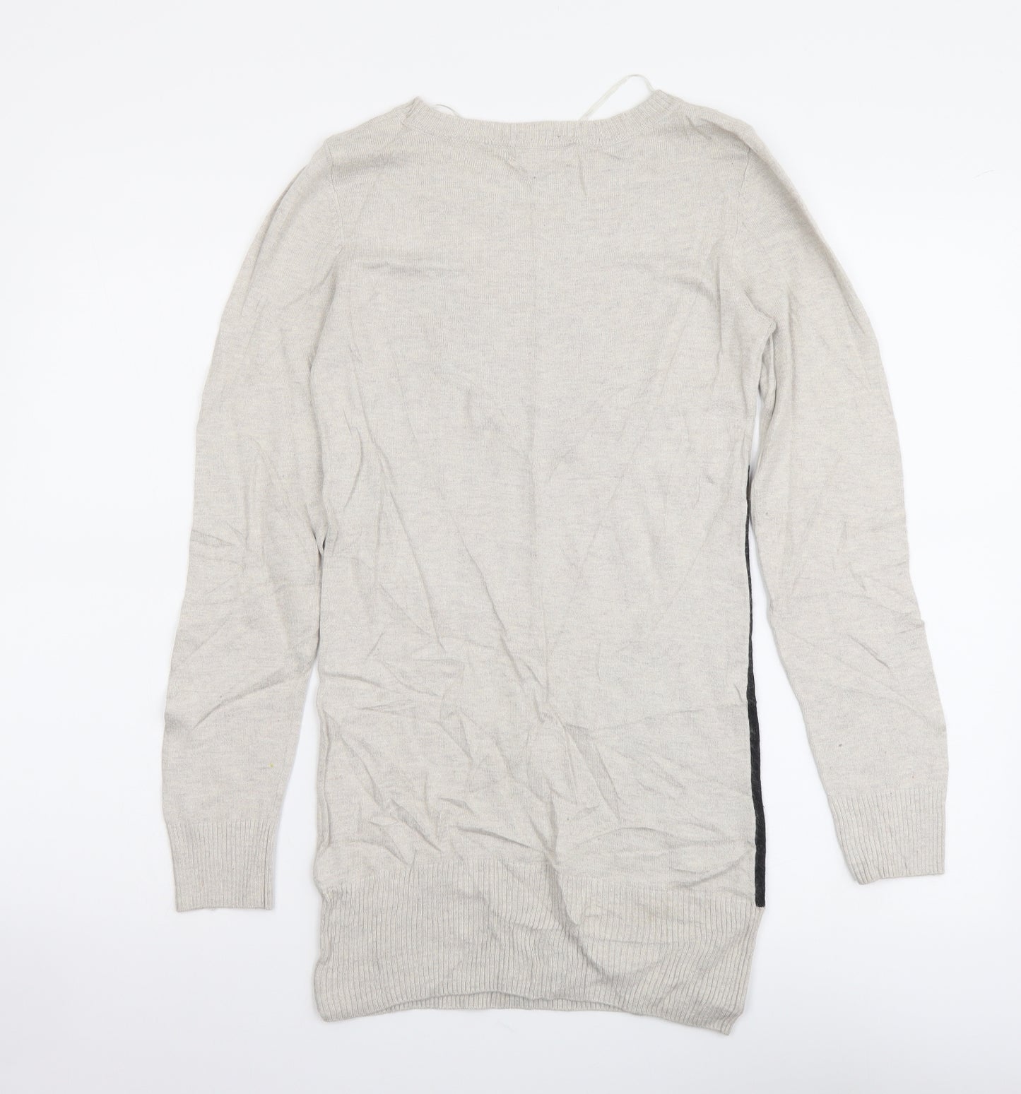 H&M Girls Beige Round Neck Viscose Tunic Jumper Size 10-11 Years Pullover - Horse print