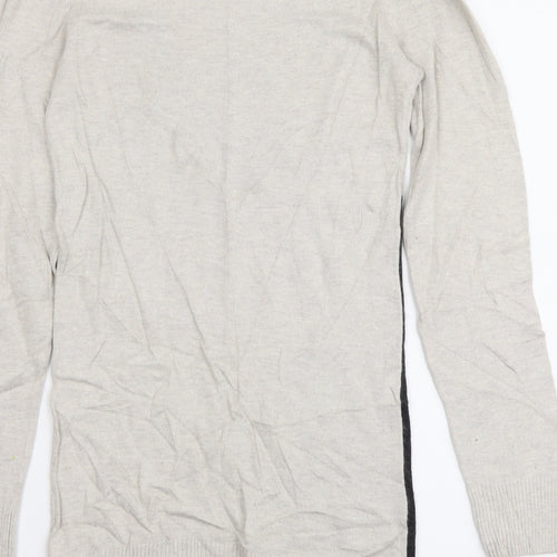 H&M Girls Beige Round Neck Viscose Tunic Jumper Size 10-11 Years Pullover - Horse print