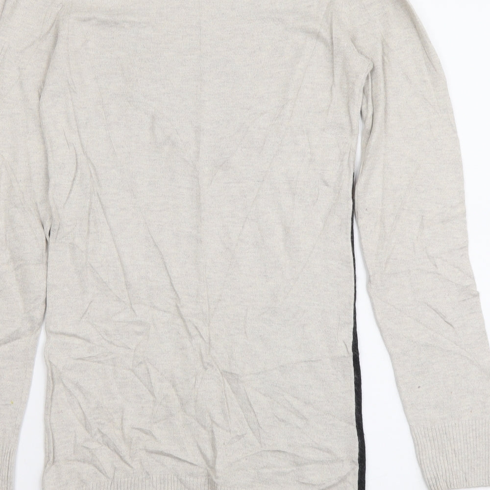 H&M Girls Beige Round Neck Viscose Tunic Jumper Size 10-11 Years Pullover - Horse print