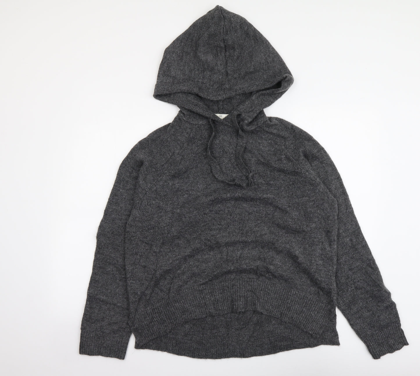 H&M Womens Grey Round Neck Polyester Henley Jumper Size S