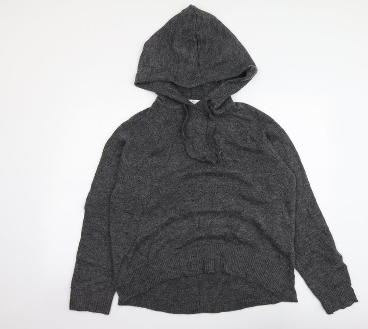 H&M Womens Grey Round Neck Polyester Henley Jumper Size S