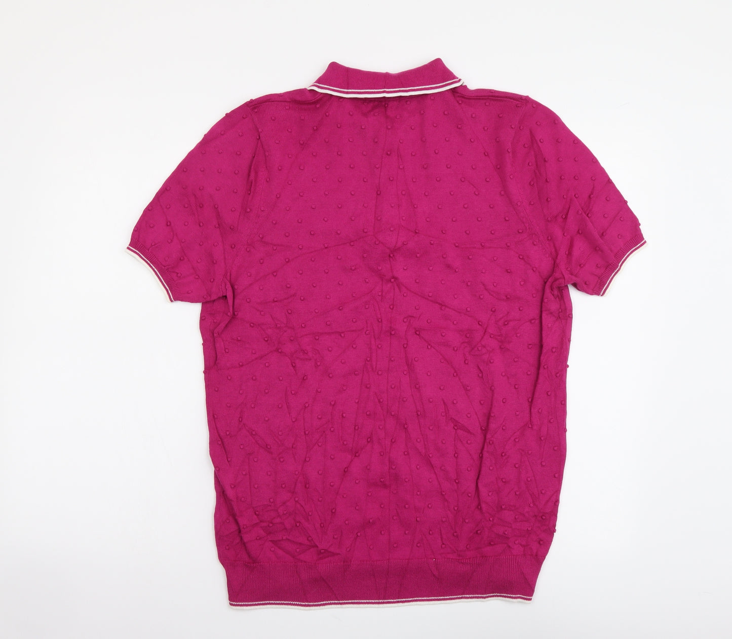 TU Womens Pink Collared Cotton Pullover Jumper Size 16