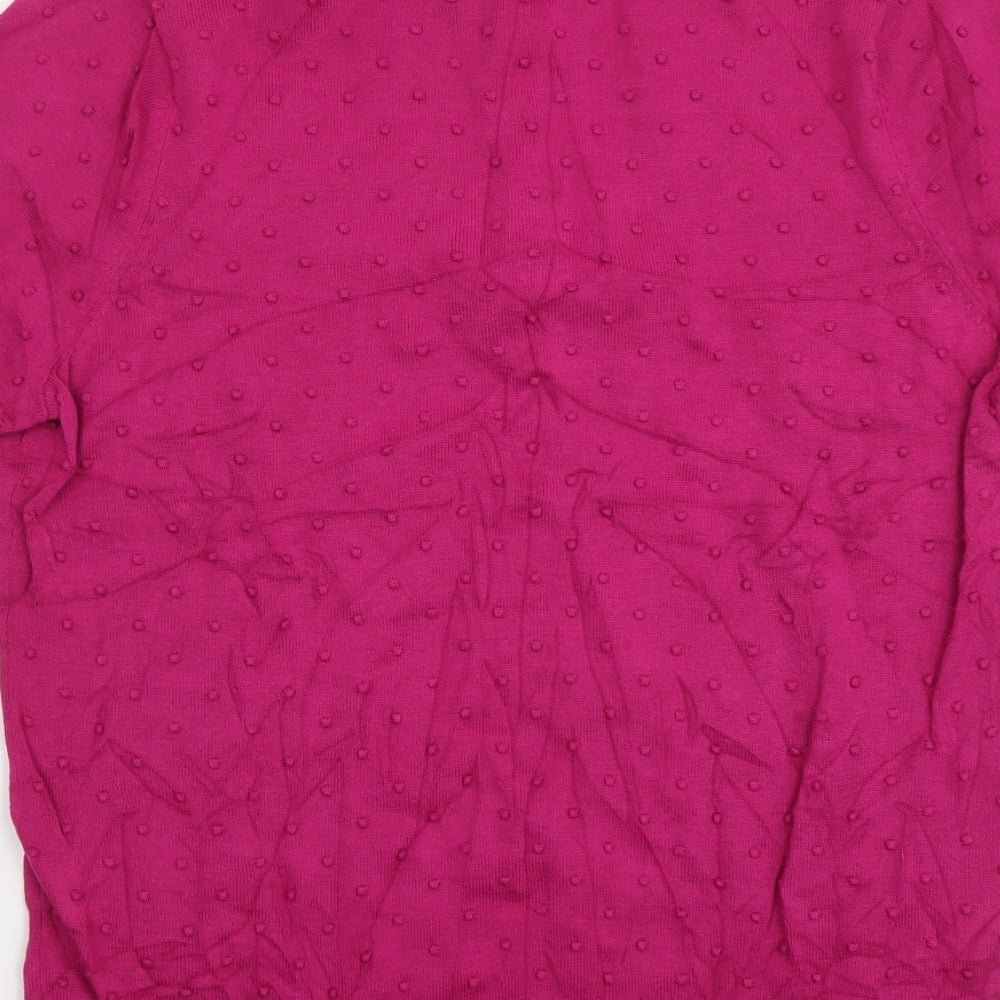 TU Womens Pink Collared Cotton Pullover Jumper Size 16