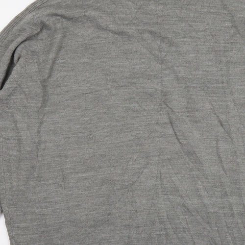 Kensington Mens Grey Round Neck Acrylic Pullover Jumper Size 2XL
