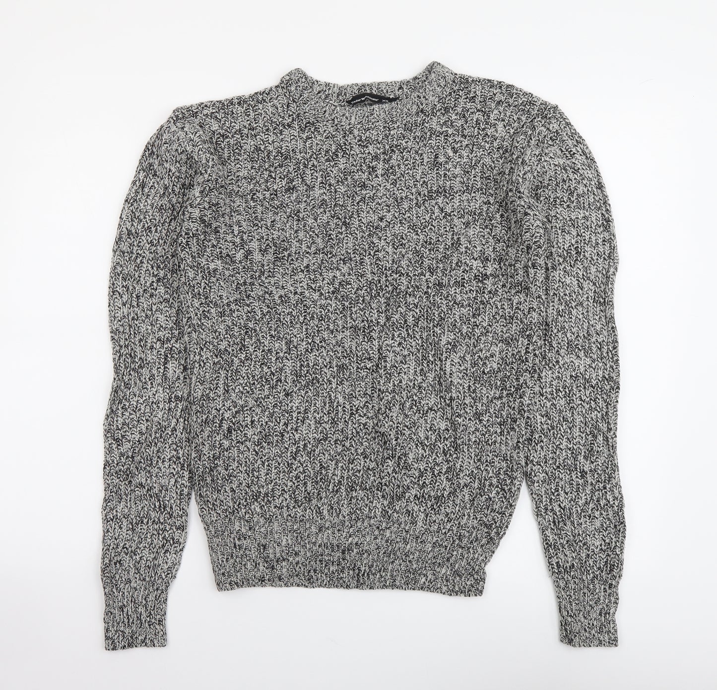 Cedar Wood State Mens Grey Round Neck Acrylic Pullover Jumper Size XS