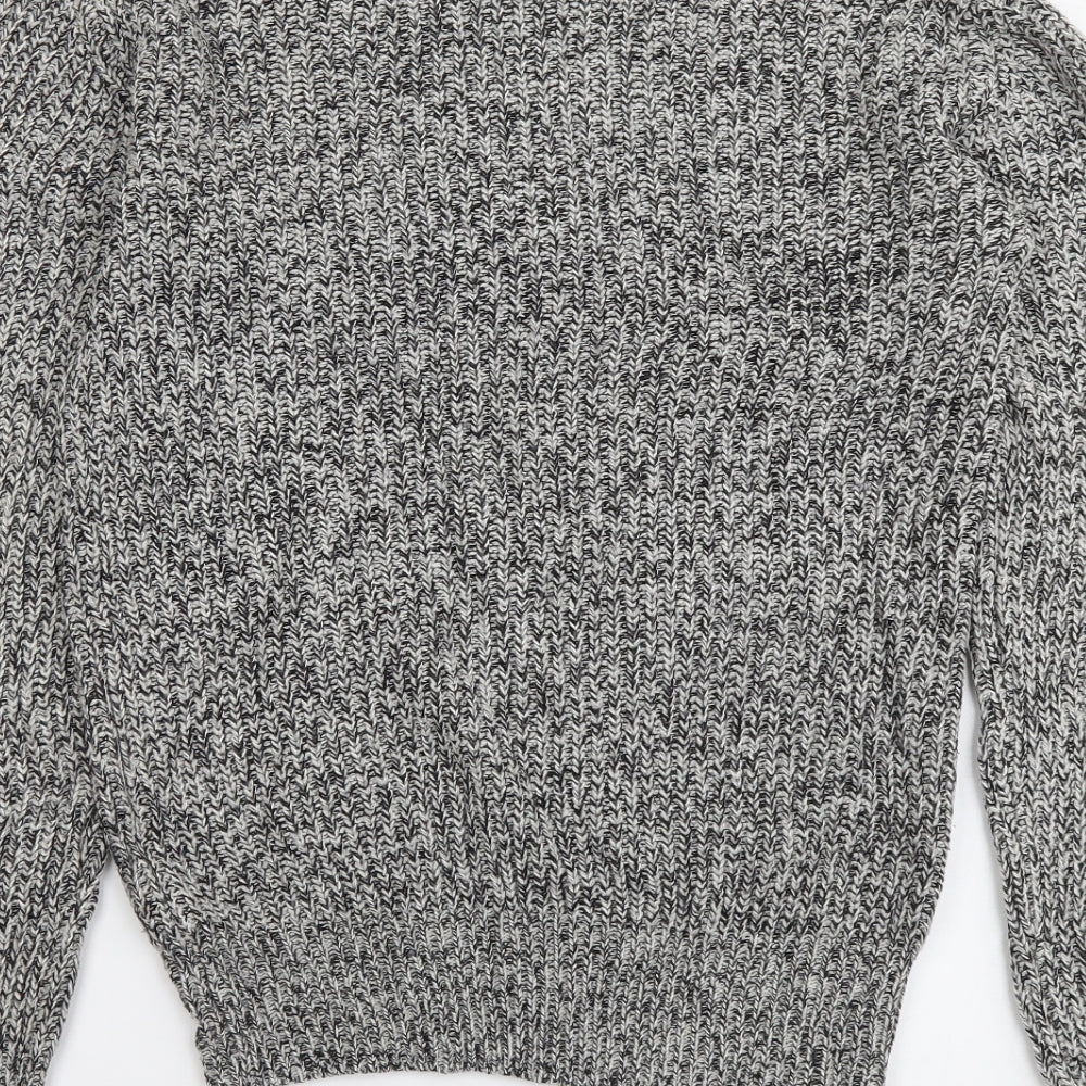 Cedar Wood State Mens Grey Round Neck Acrylic Pullover Jumper Size XS