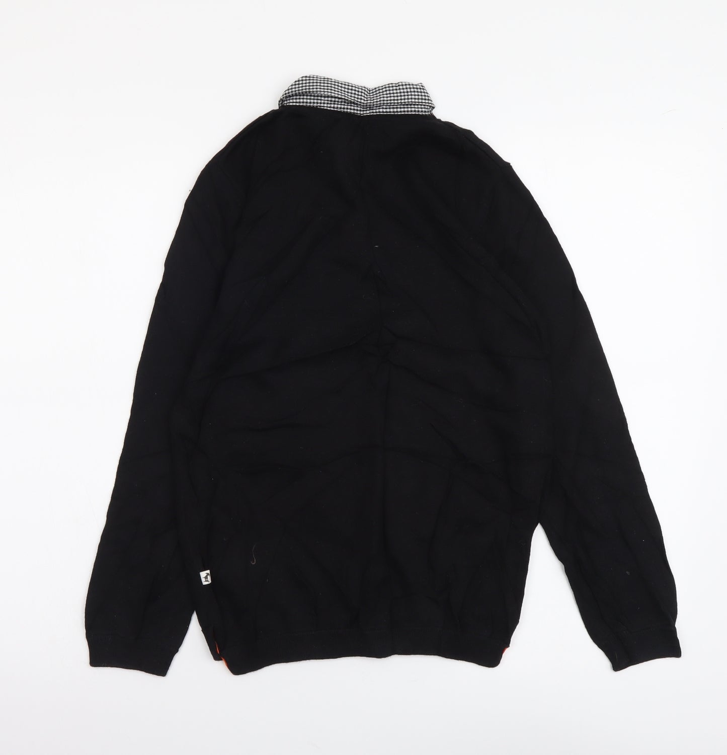 Kite&Cosmic Boys Black Collared Cotton Pullover Jumper Size 11-12 Years Pullover