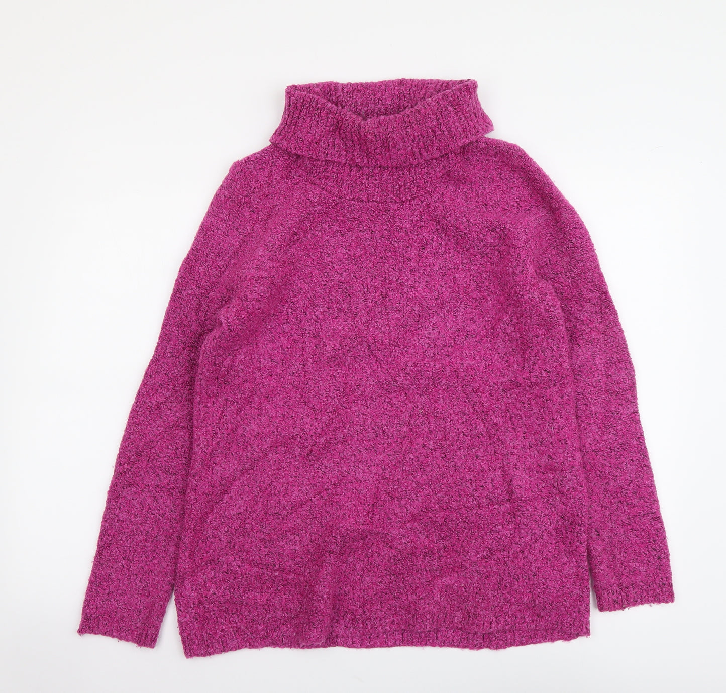 Marks and Spencer Womens Pink Roll Neck Acrylic Pullover Jumper Size 14