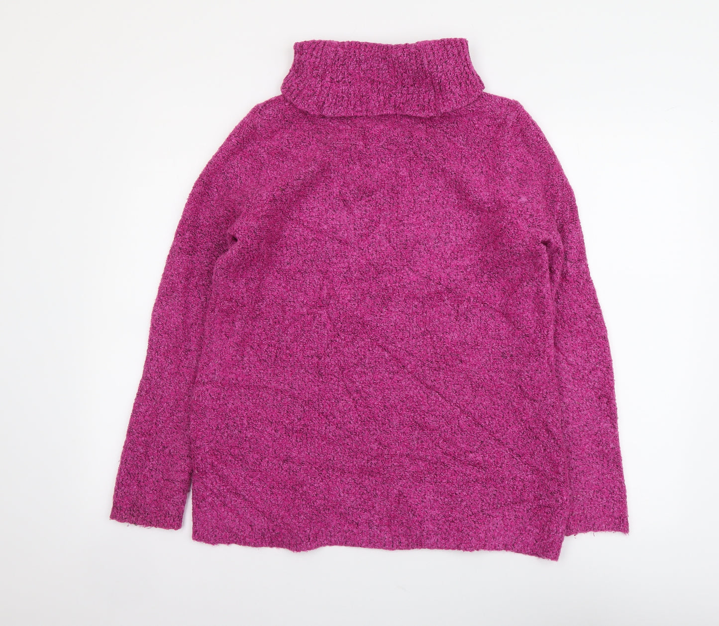 Marks and Spencer Womens Pink Roll Neck Acrylic Pullover Jumper Size 14