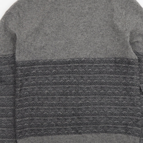 Jack Wills Mens Grey V-Neck Wool Cardigan Jumper Size XS