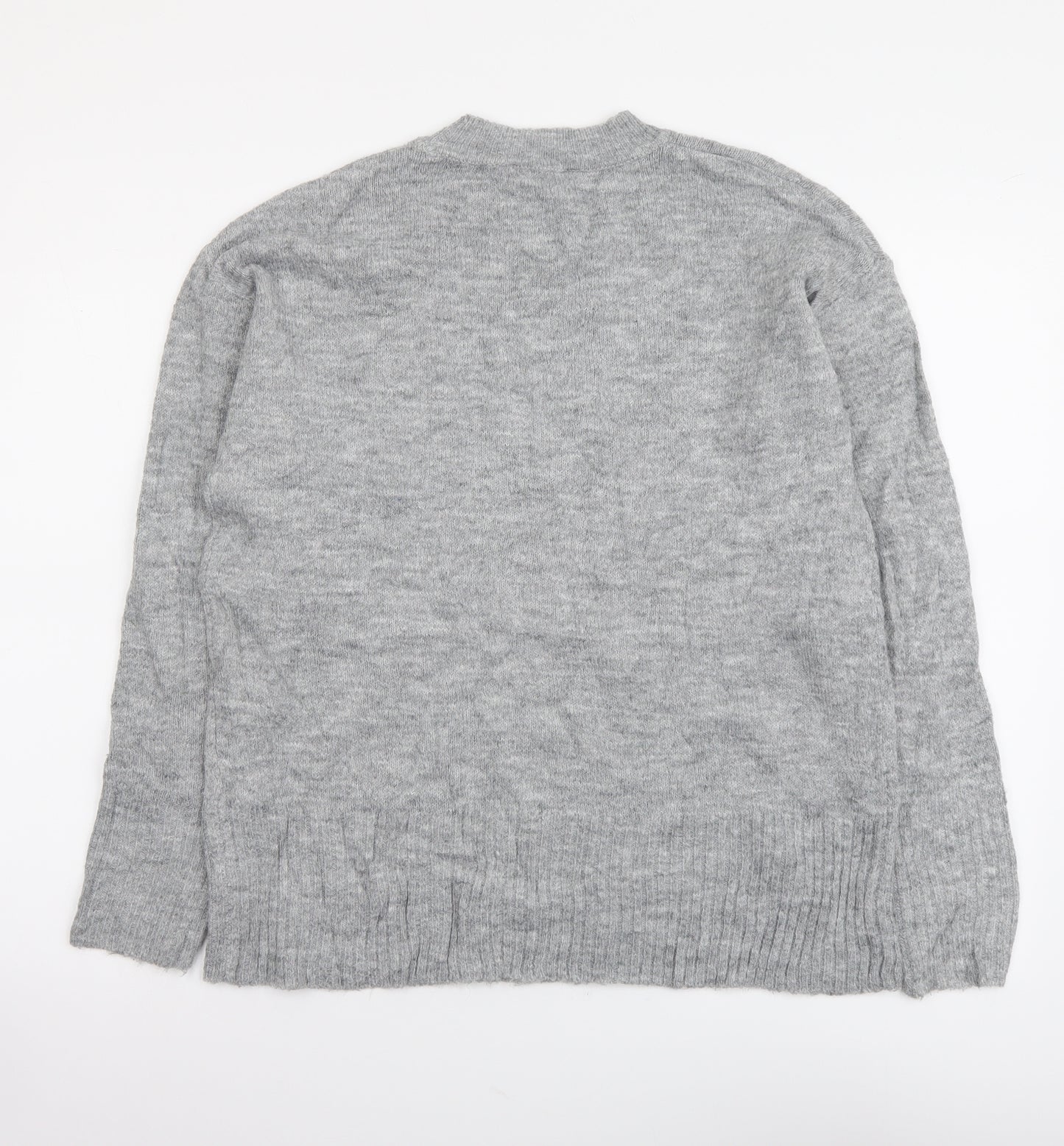 Dorothy Perkins Womens Grey Mock Neck Acrylic Pullover Jumper Size 8