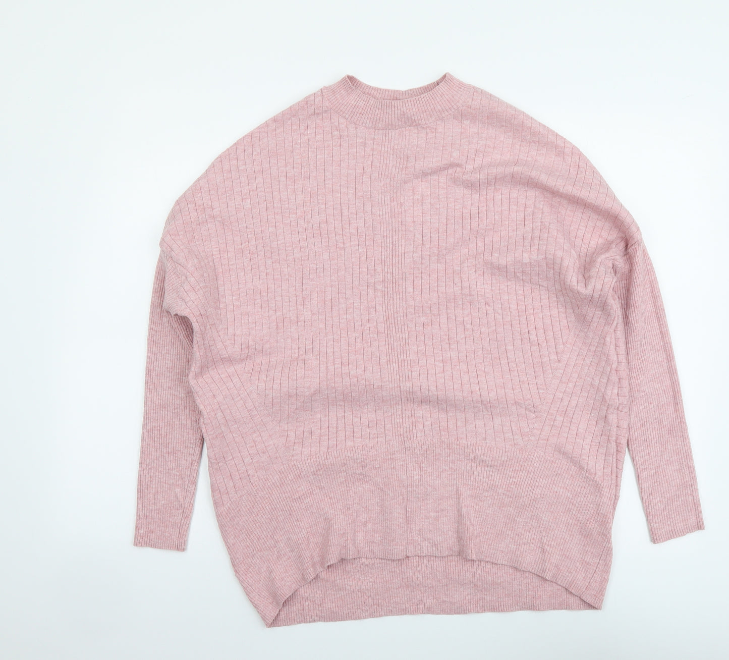 Principles Womens Pink Mock Neck Polyester Pullover Jumper Size M