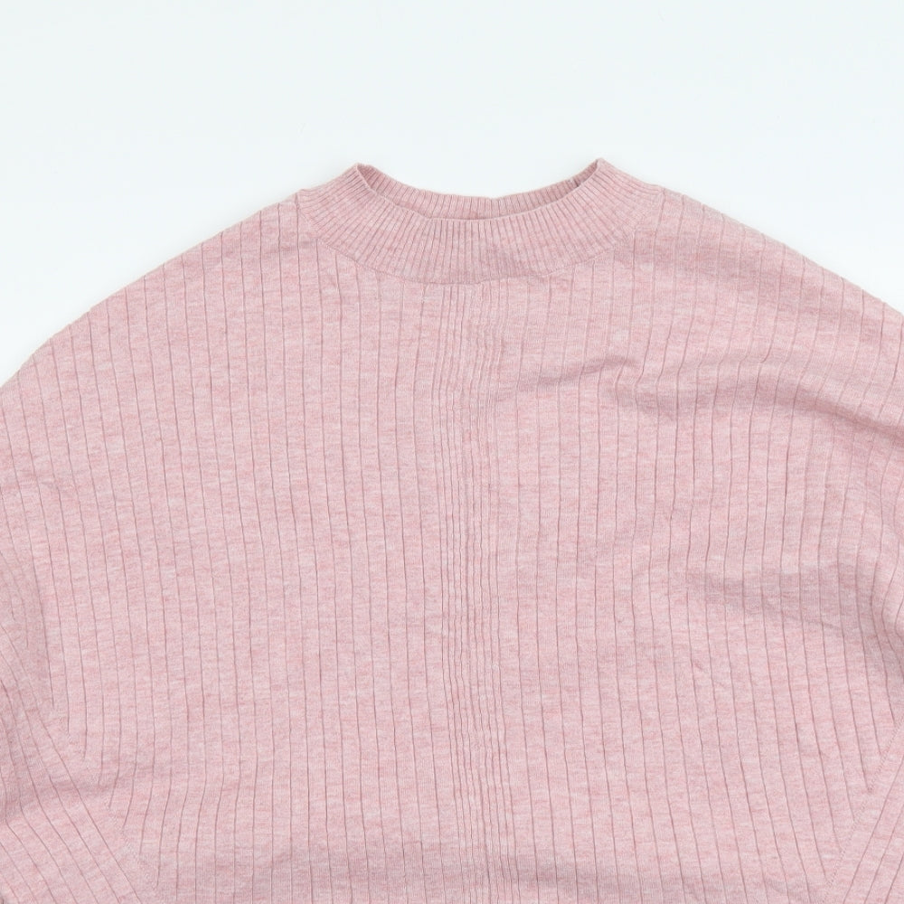 Principles Womens Pink Mock Neck Polyester Pullover Jumper Size M