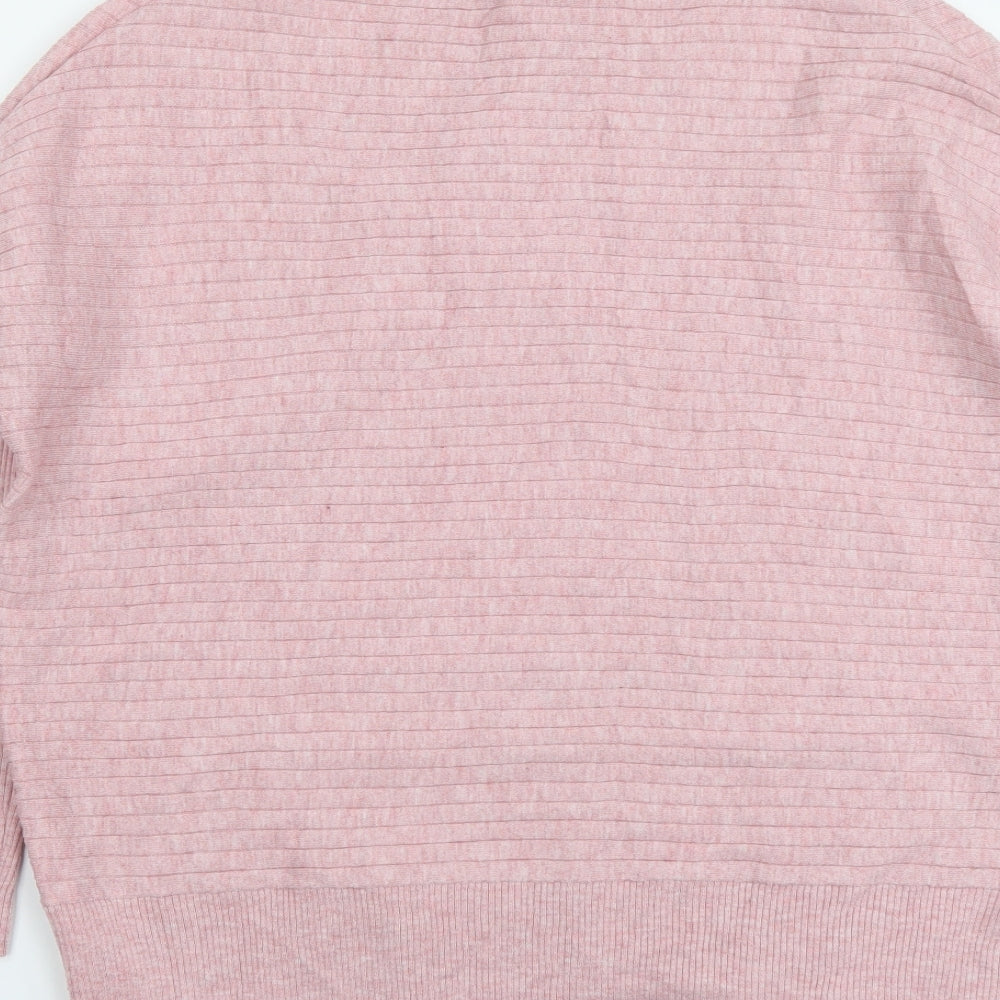 Principles Womens Pink Mock Neck Polyester Pullover Jumper Size M