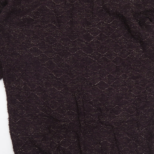 TU Womens Purple Boat Neck Acrylic Shrug Jumper Size 10