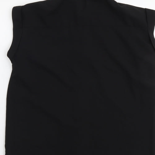 Atmosphere Womens Black Polyester Basic Button-Up Size 10 Collared