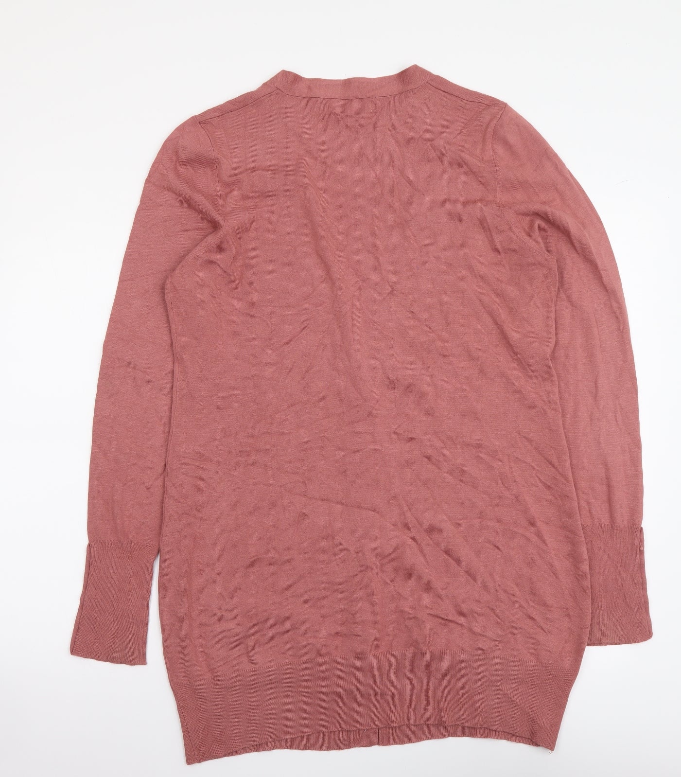 NEXT Womens Pink V-Neck Viscose Cardigan Jumper Size 16