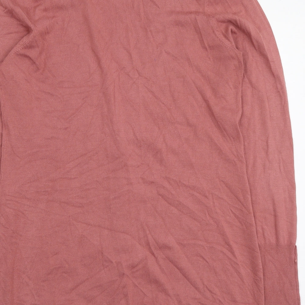 NEXT Womens Pink V-Neck Viscose Cardigan Jumper Size 16
