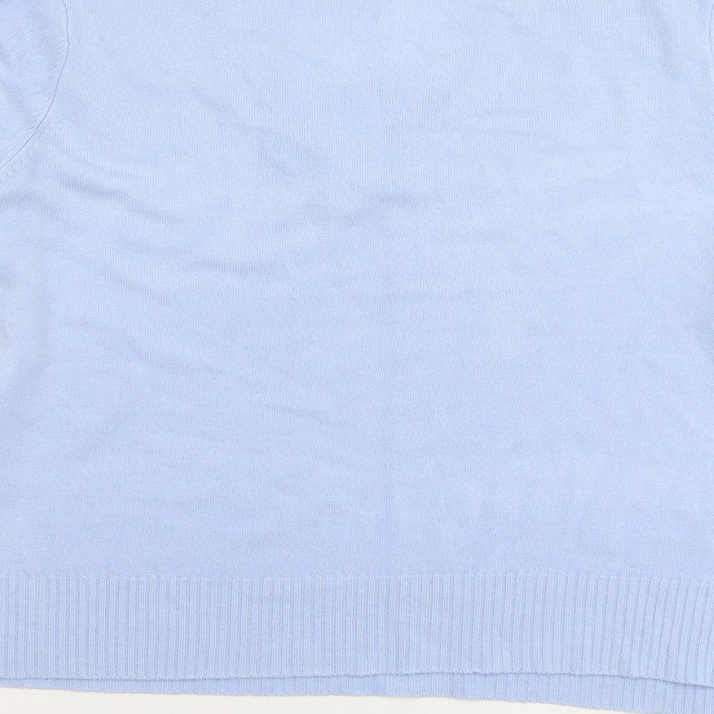 George Womens Blue V-Neck Acrylic Pullover Jumper Size 22