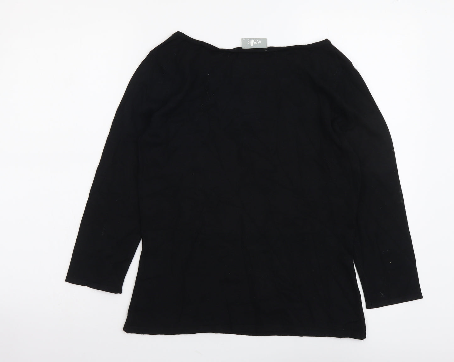 Wallis Womens Black Boat Neck Viscose Pullover Jumper Size 12