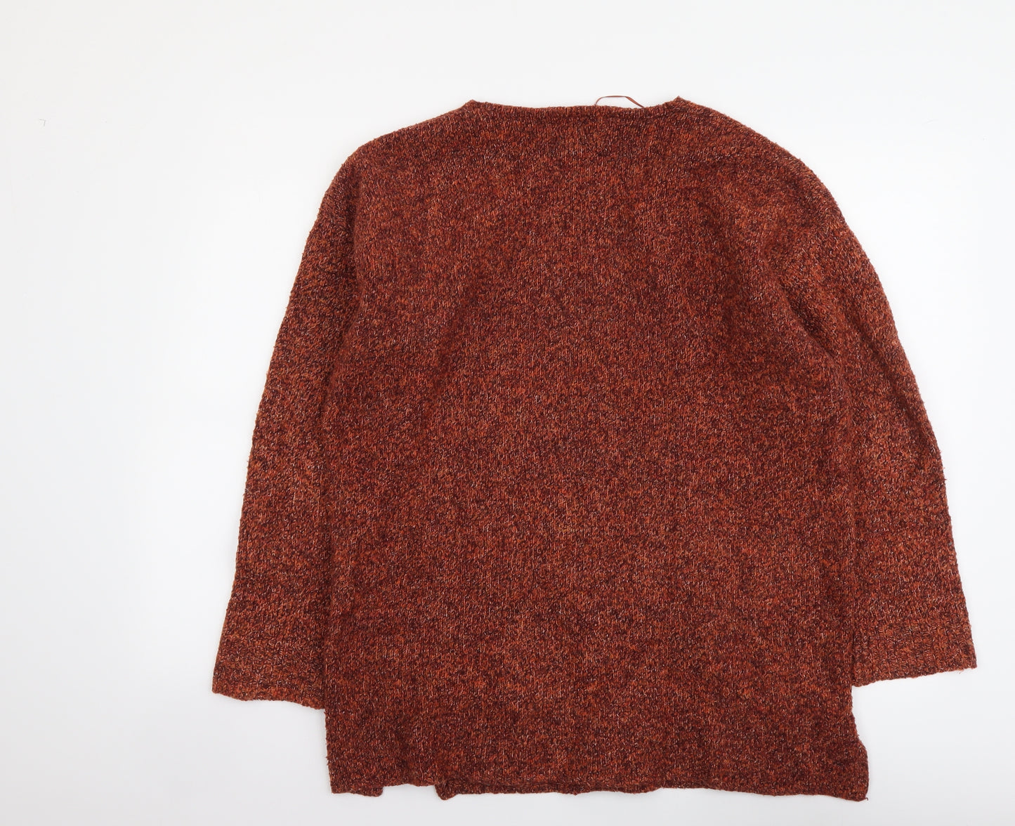 Papaya Womens Red V-Neck Polyester Pullover Jumper Size M