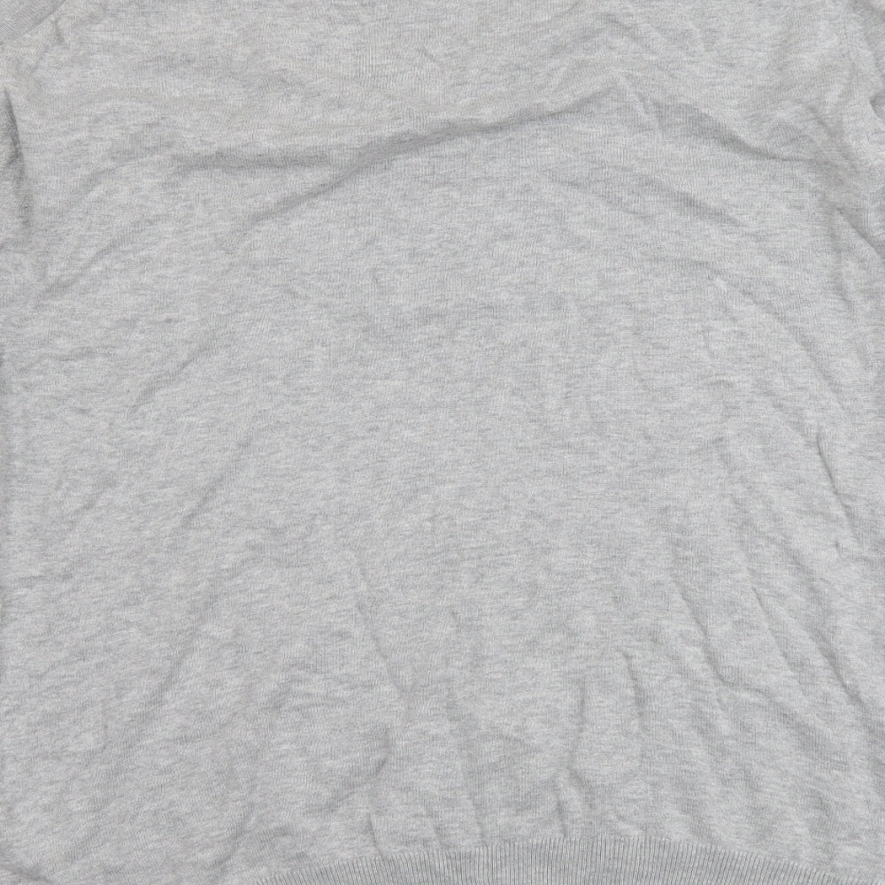 Marks and Spencer Mens Grey V-Neck Cotton Pullover Jumper Size 2XL