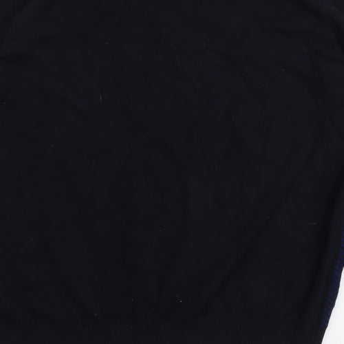 Harvey&Jones Mens Blue V-Neck Cotton Pullover Jumper Size XL