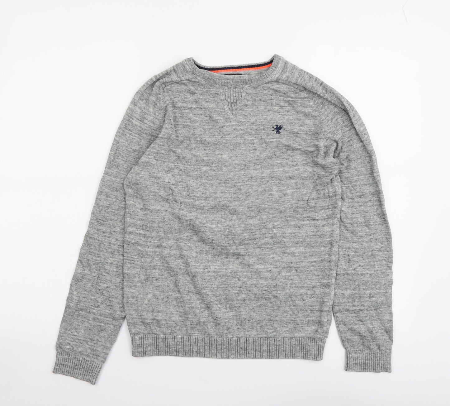 NEXT Boys Grey Round Neck Cotton Pullover Jumper Size 11 Years Pullover