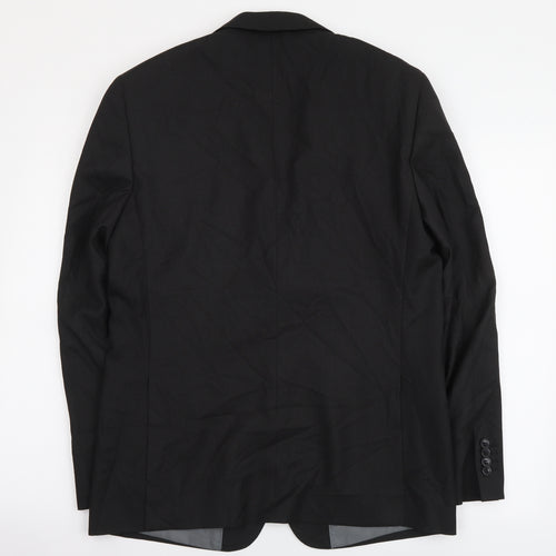 George Mens Black Polyester Jacket Suit Jacket Size M