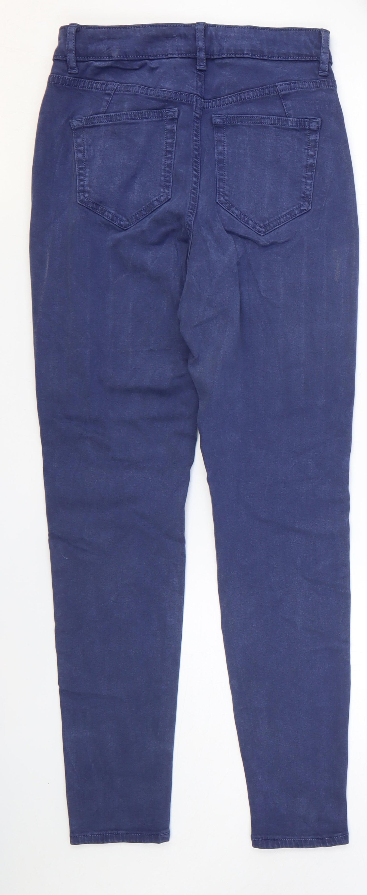 Marks and Spencer Womens Blue Lyocell Skinny Jeans Size 8 L27 in Regular Zip