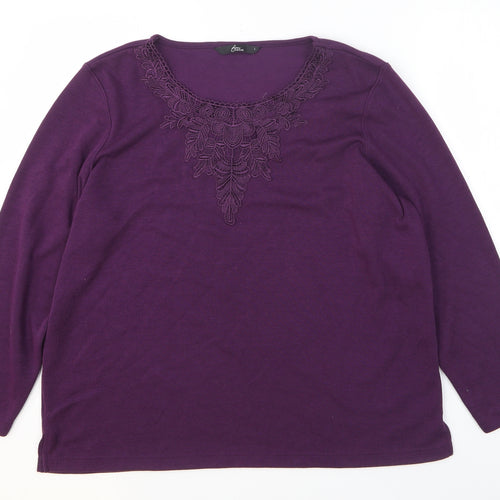 BHS Womens Purple Polyester Pullover Sweatshirt Size L Pullover