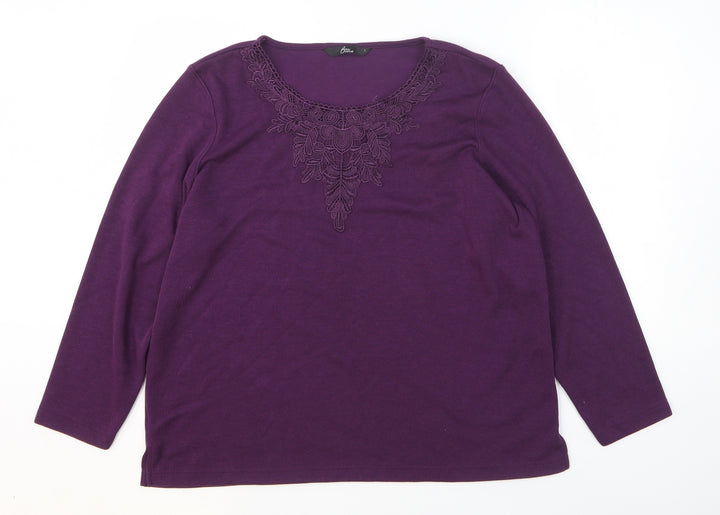 BHS Womens Purple Polyester Pullover Sweatshirt Size L Pullover
