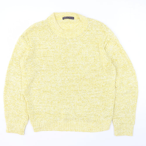 Marks and Spencer Womens Yellow Round Neck Acrylic Pullover Jumper Size S